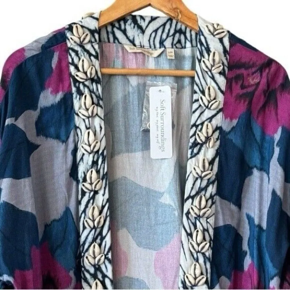 SOFT SURROUNDINGS Artika Kimono Topper Cowrie Shell Multi Color Size L/XL NEW - Image 3