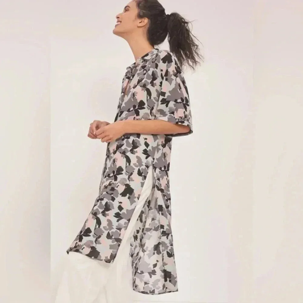 Anthropologie Maeve Rita Printed Pastel Floral Tunic Blouse Size XS - Image 3