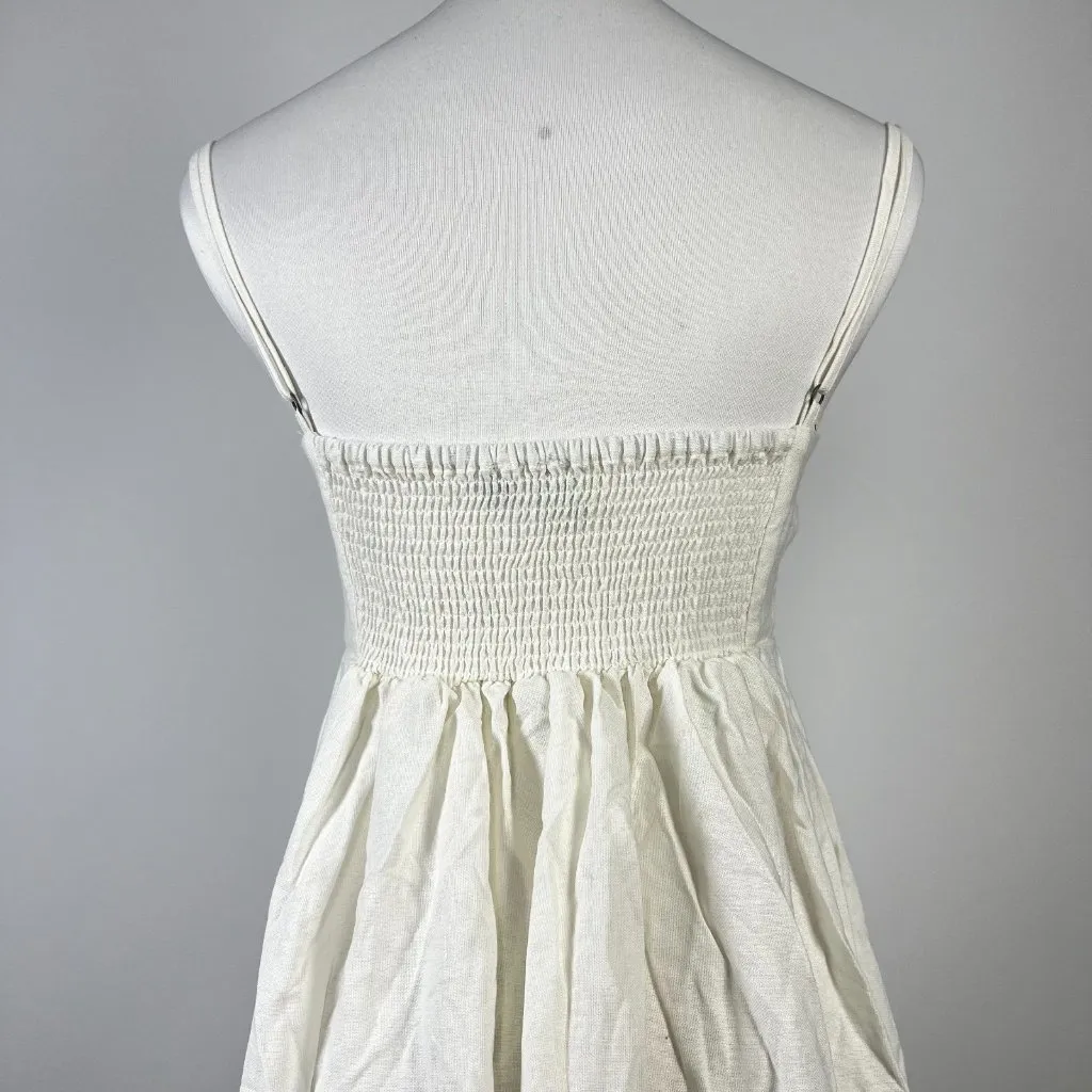 NWOT Farm Rio Linen Blend White Sleeveless Mini Dress Size L - Image 11