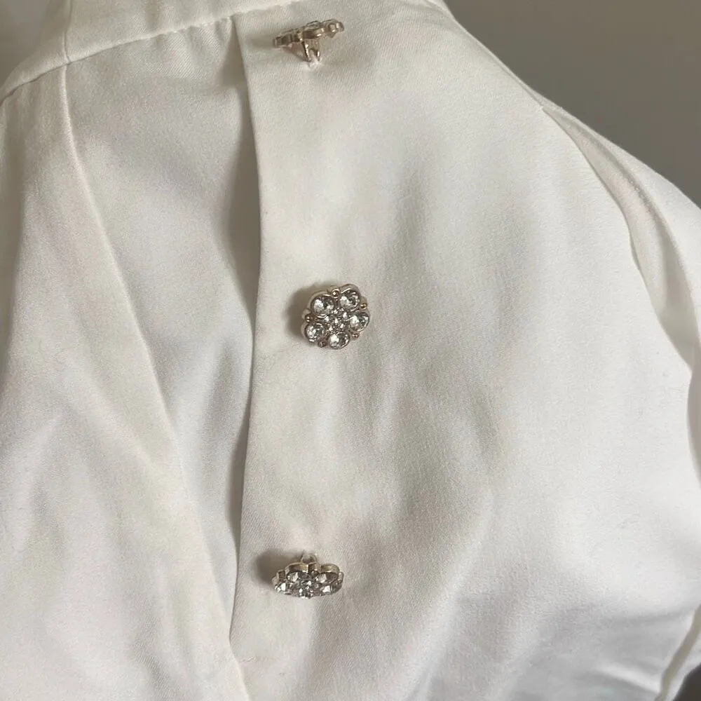 Venus ✨ White High Waisted Flat Front Sz 6 Pants with Pleats✨ - Image 11