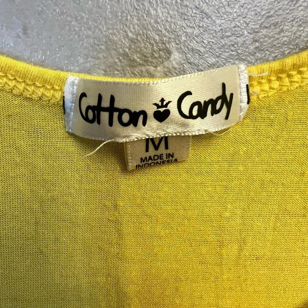 Cotton Candy Bright Yellow Tank Top Size Medium - Image 4