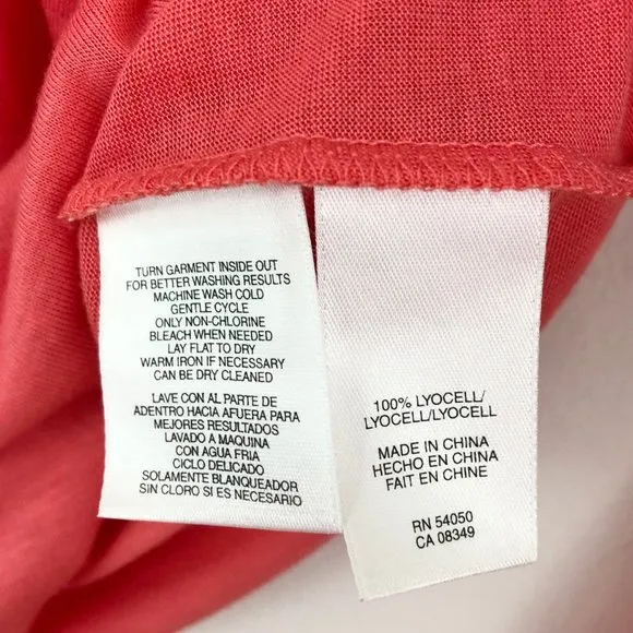 New  Asymmetrical Draped Cowl Neck Lightweight Top Coral - Image 17