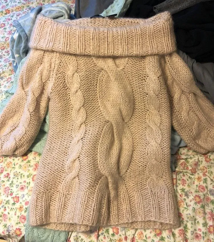 Moda Blush Pink Off The Shoulder Sweater  - Image 2