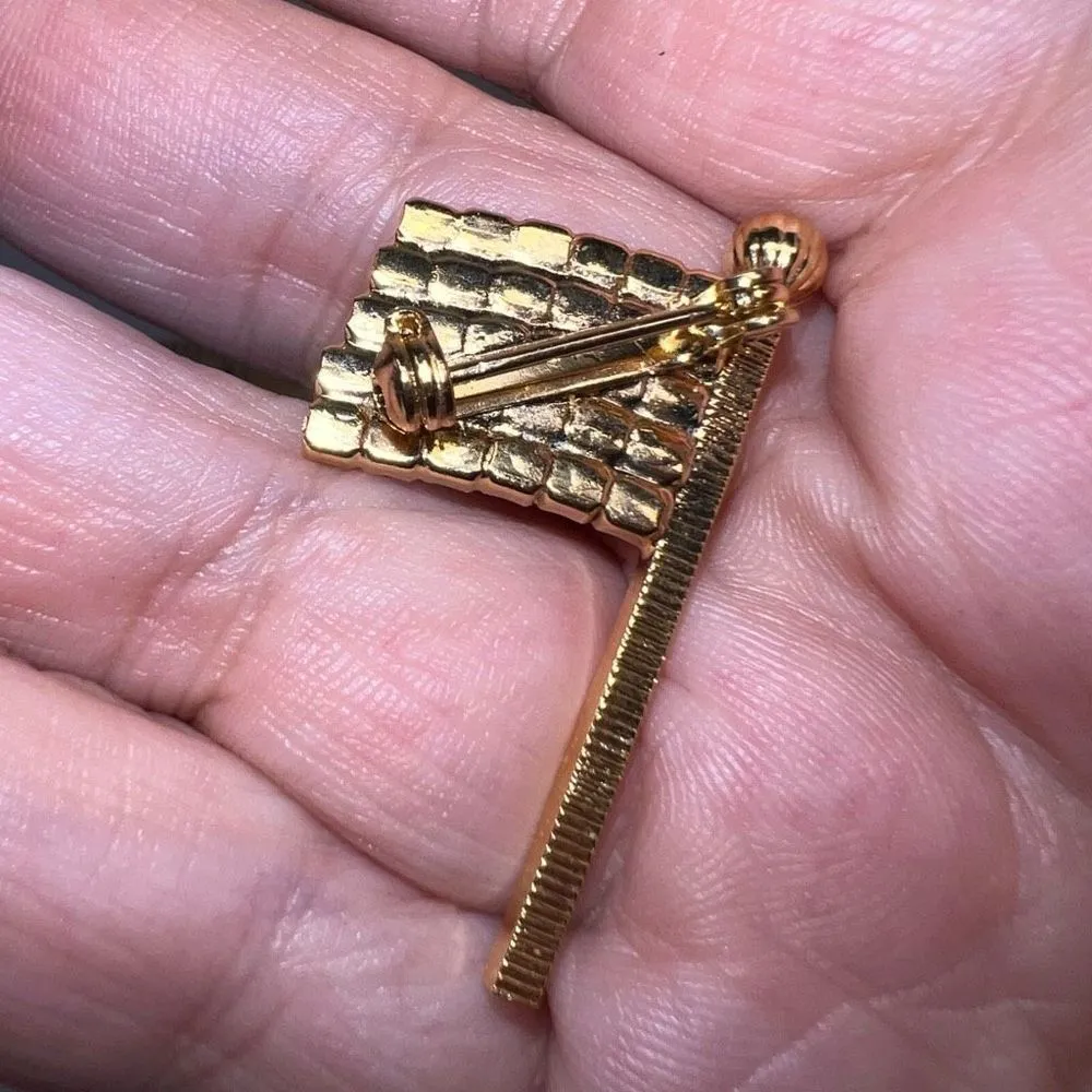 Vintage Patriotic Flag‎ Rhinestone Brooch Red - Image 4