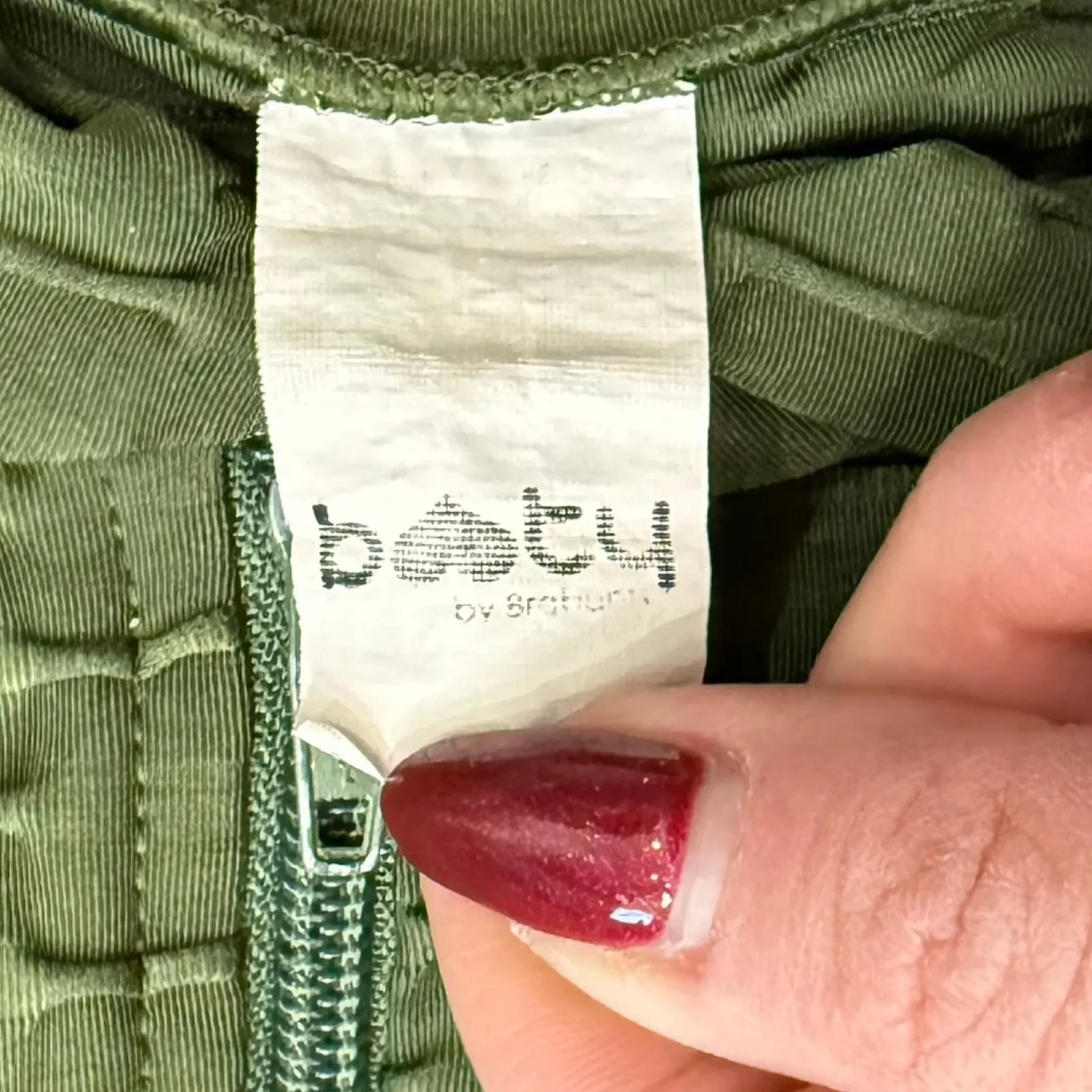 Booty by Brabants Olive Green Croco Cropped Zip Up Active Track Jacket sz S / M - Image 4