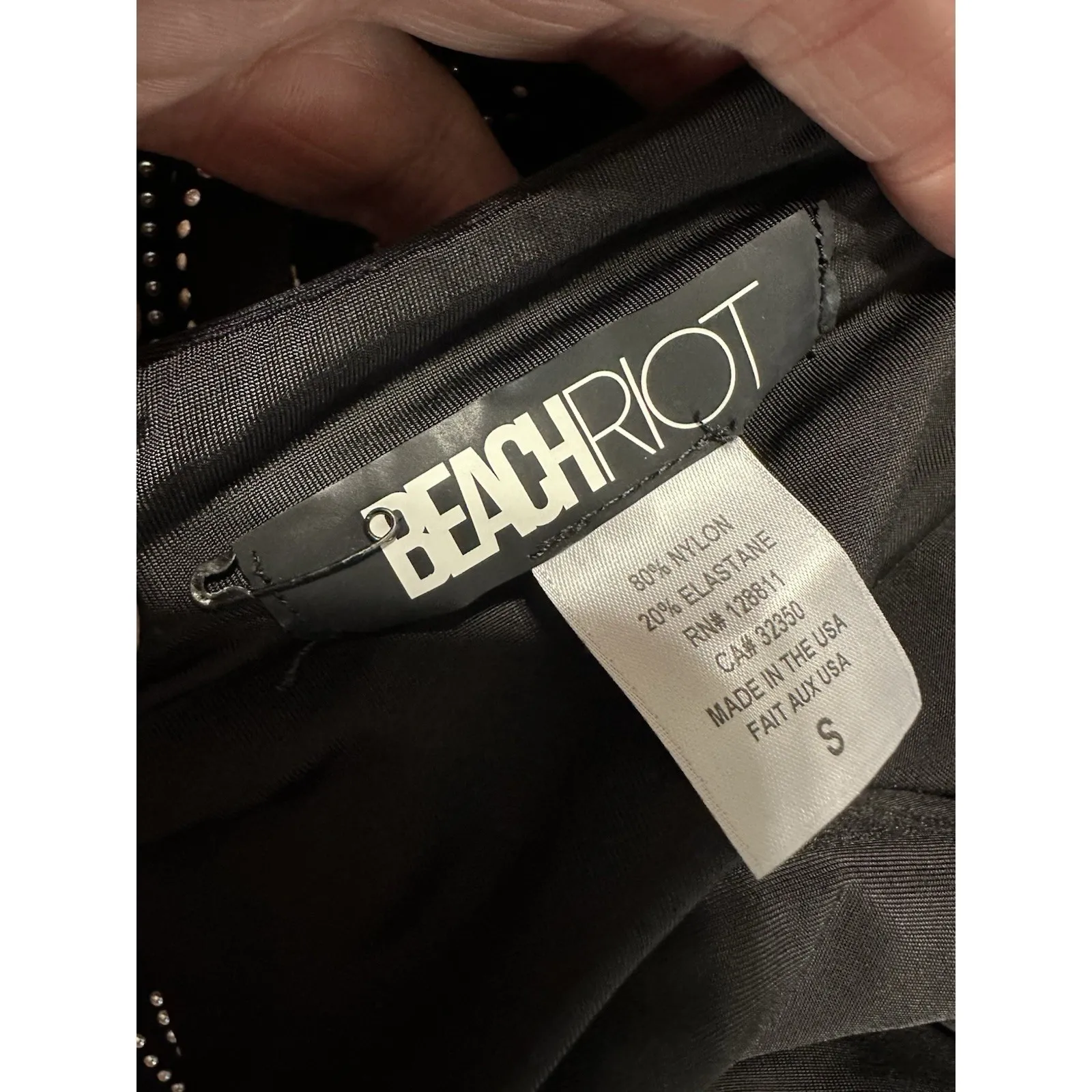 BEACH RIOT BRIDGET EMBELLISHED ONE PIECE SWIMSUIT - BLACK NWOT Size S - Image 9