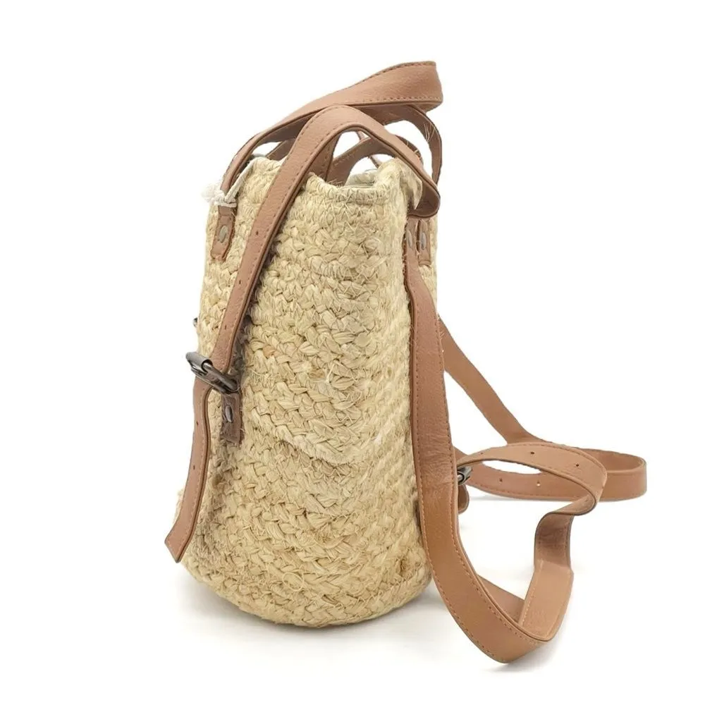 NWT XIX Palms Beachly The Shore Break Jute Insulated Picnic Cooler Backpack NEW Brown - Image 6