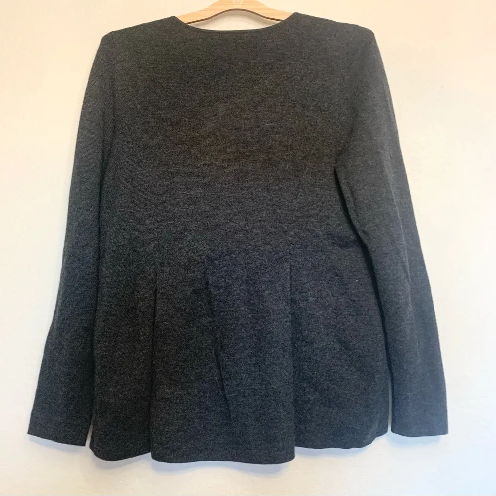 Eileen Fisher Wool Zip Up Blazer Jacket Charcoal Gray Size XL - Image 2