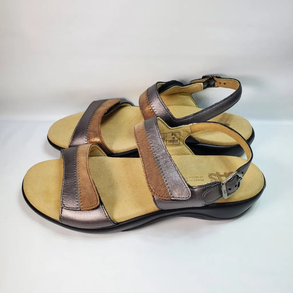 SAS Women's Shoes Nudu Sandal Dusk 8.5 M Bronze‎ Metallic Pewter Comfort Strap Silver - Image 5