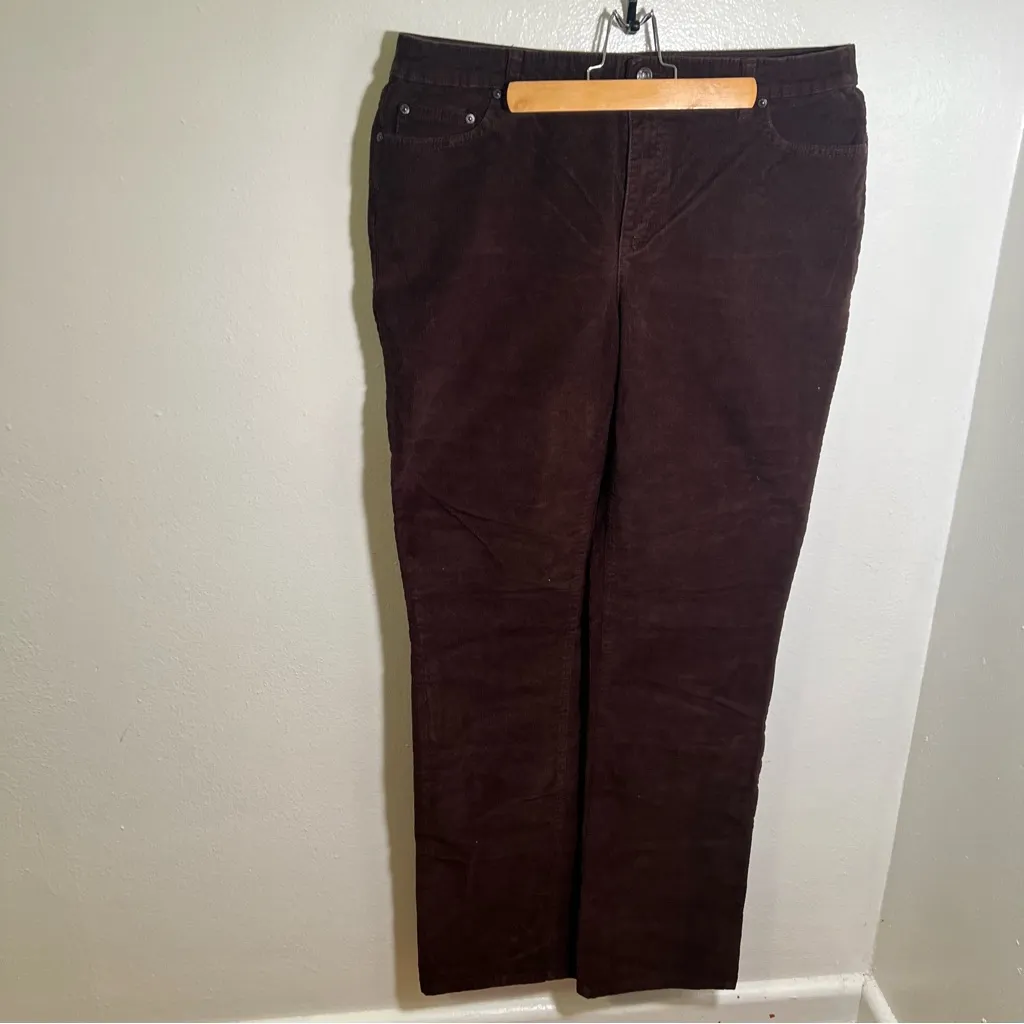 St. John’s Bay Corduroy Pant Brown Straight Leg 16UT - Image 3