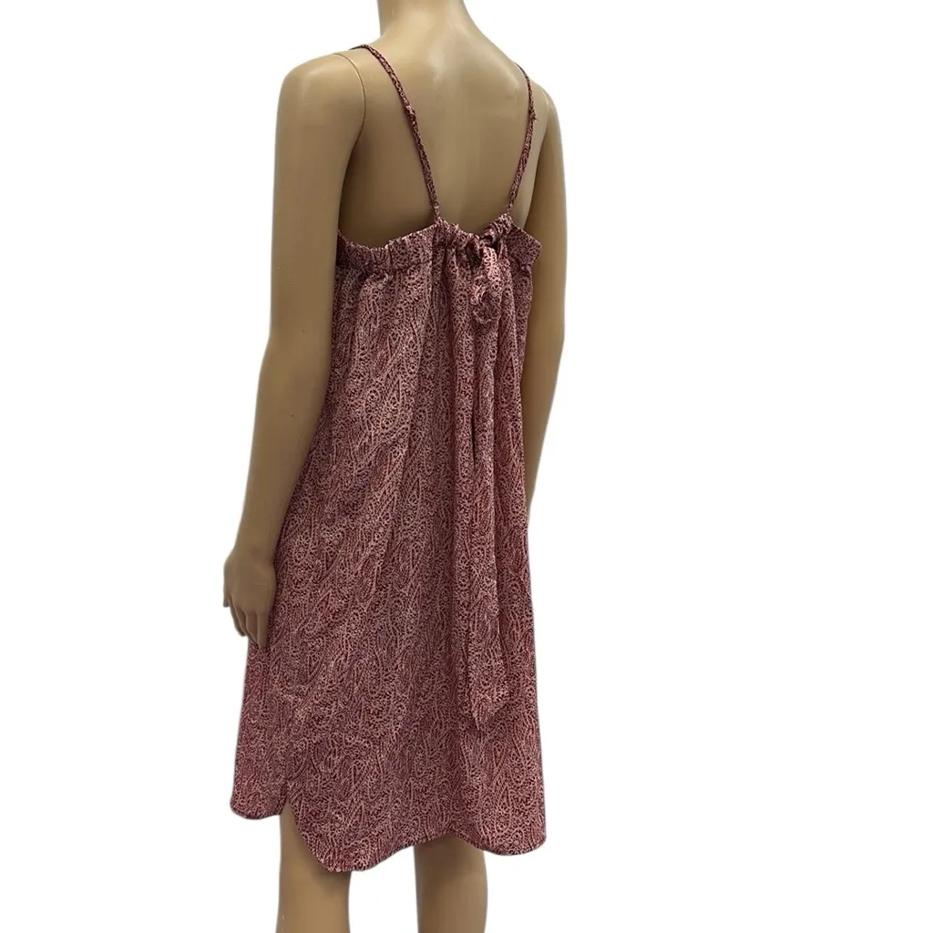 Joe Fresh Burgundy Paisley Print Spaghetti Strap Tie Back Dress Womens XL - Image 5