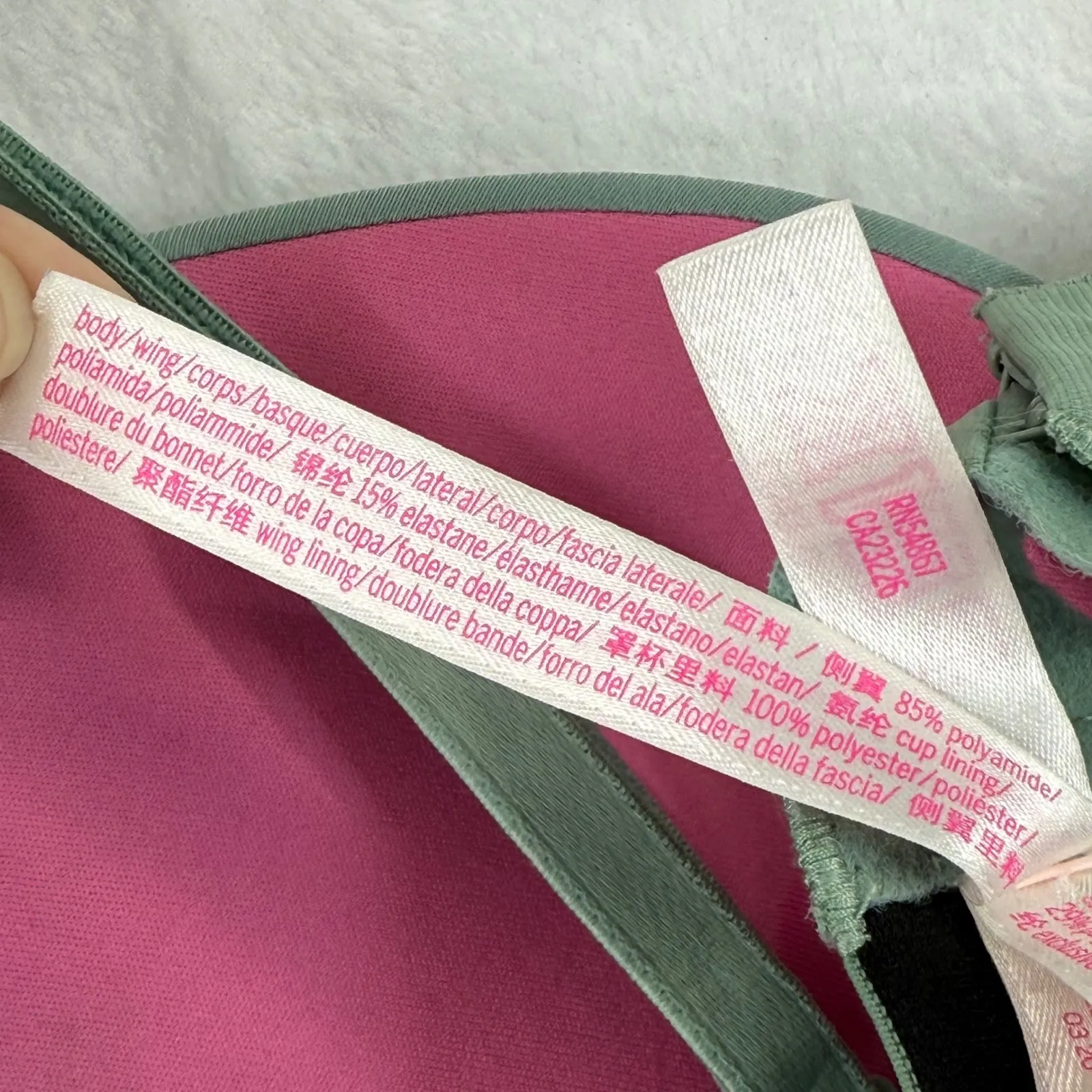 PINK Victoria's Secret Love Pink Push Up Bra Green 32A Adjustable Straps Size undefined - Image 7