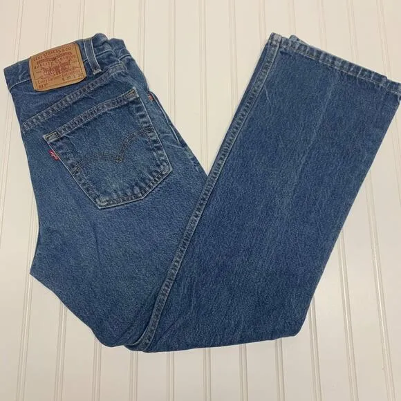 LL Bean Fleece Lined Jeans Sz 14P  Double L - Image 2