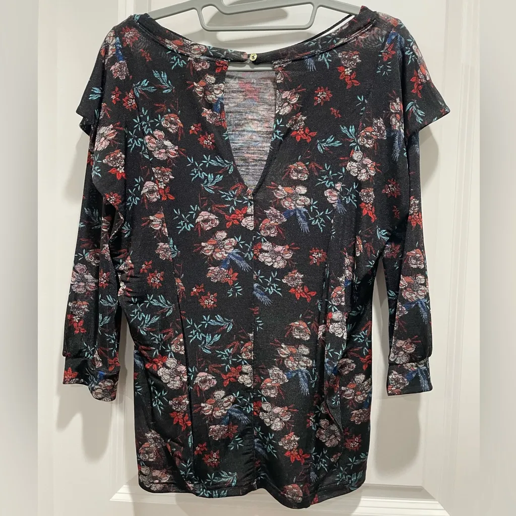 Free People Dock Street Top Black Floral - Image 6