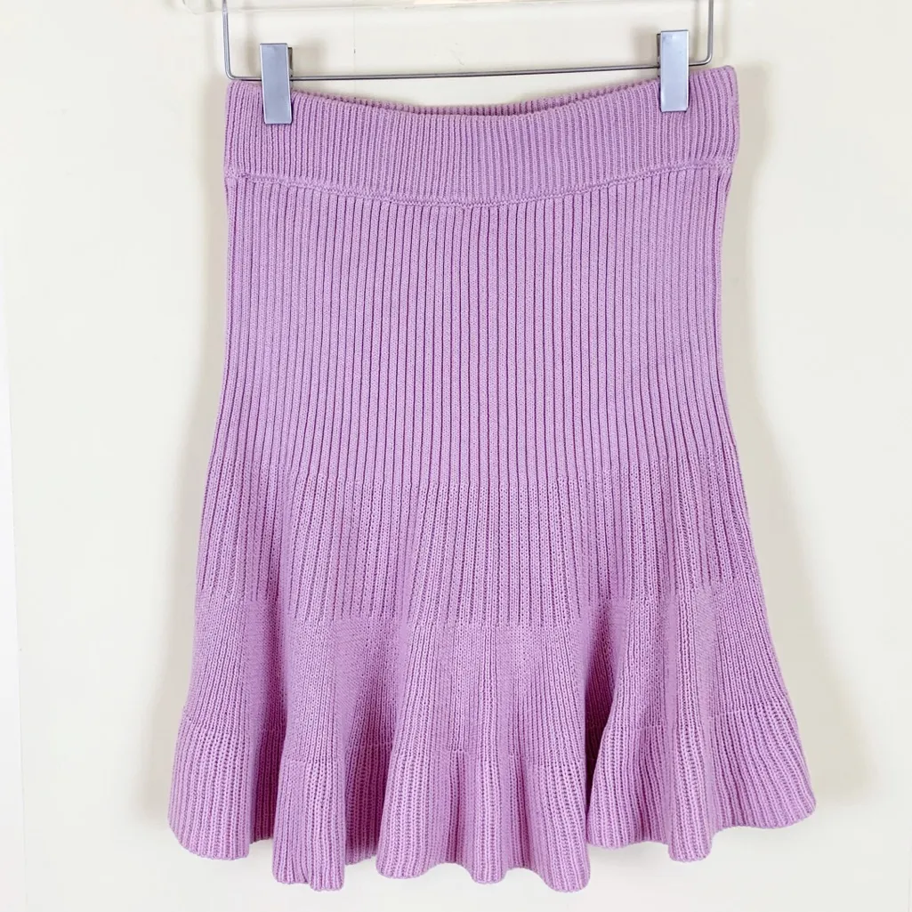 Free People  Purple Solid Gold Skirt - Image 4