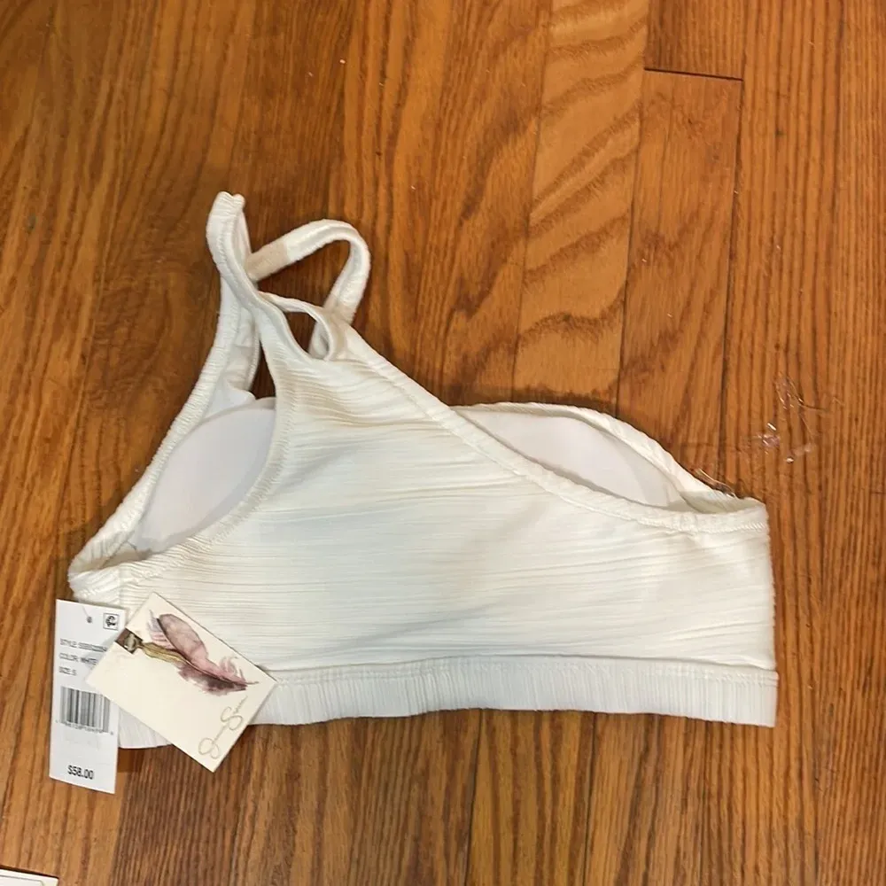 Jessica Simpson Bikini Set High-Waist Tie Bottoms‎ One-Shoulder Top size S NWT - Image 10