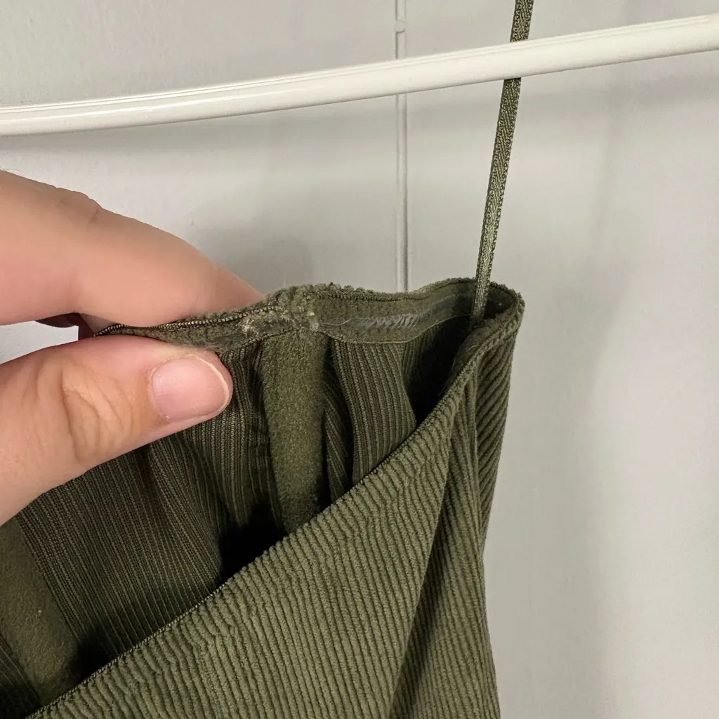 Urban Outfitters Cali Corduroy Strapless Corset Mini Green Dress Size Medium - Image 6