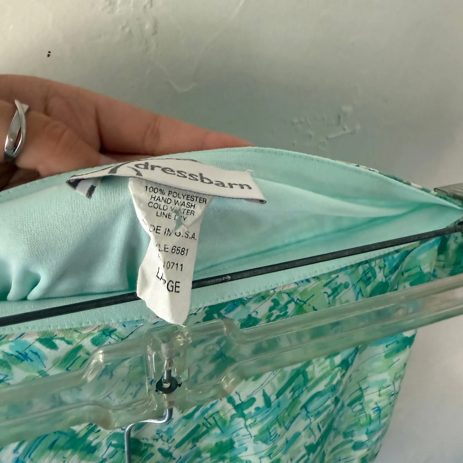 Vintage‎ Y2K Fairycore Dressbarn Abstract Swirl Midi Skirt Green L USA - Image 5