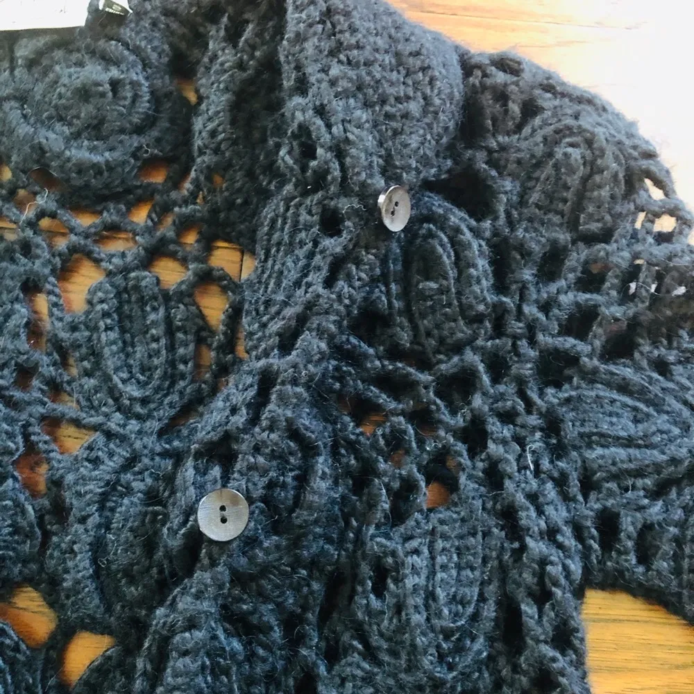 Women’s Crochet duster/ jacket size small Black - Image 3