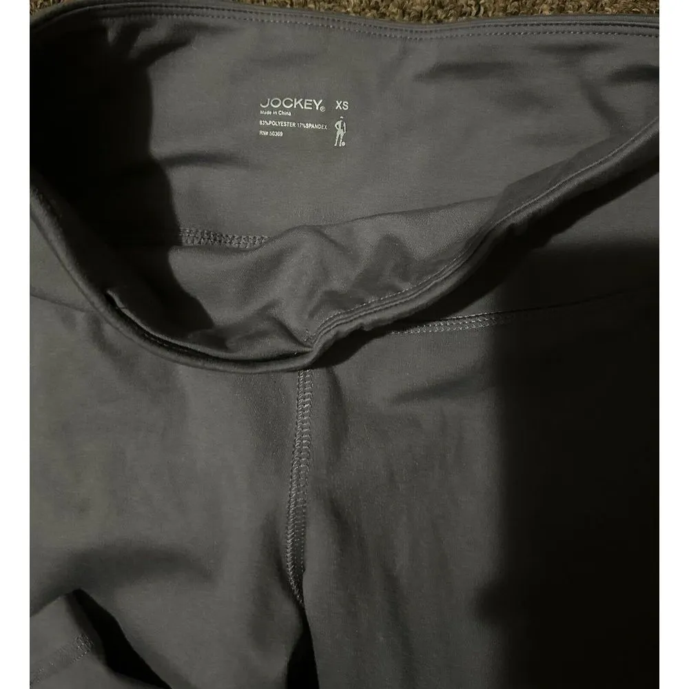 WOMEN'S JOCKEY‎ ESSENTIALS MOISTURE WICKING LEGGINGS SIZE XS Gray - Image 5
