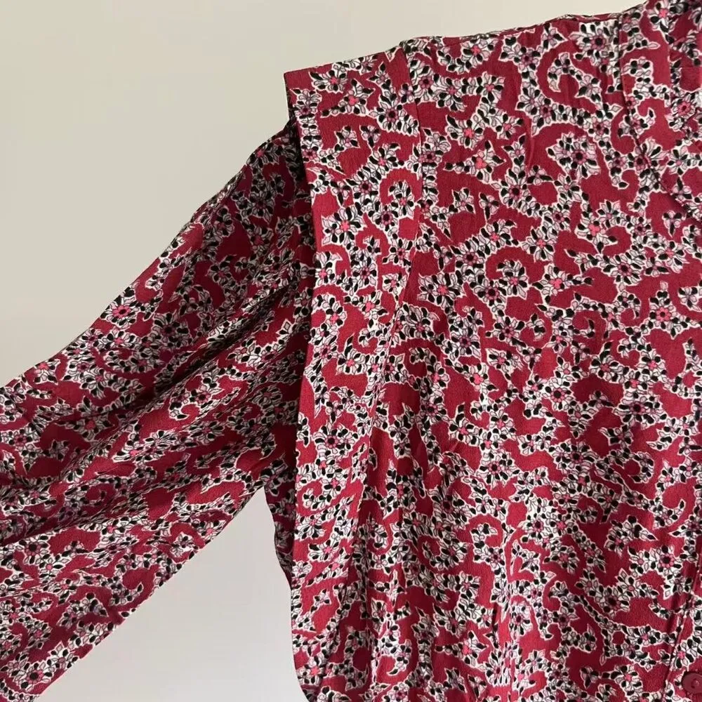 NWOT BA&SH CHELSEA Floral MIDI DRESS SIZE 0 - Image 5