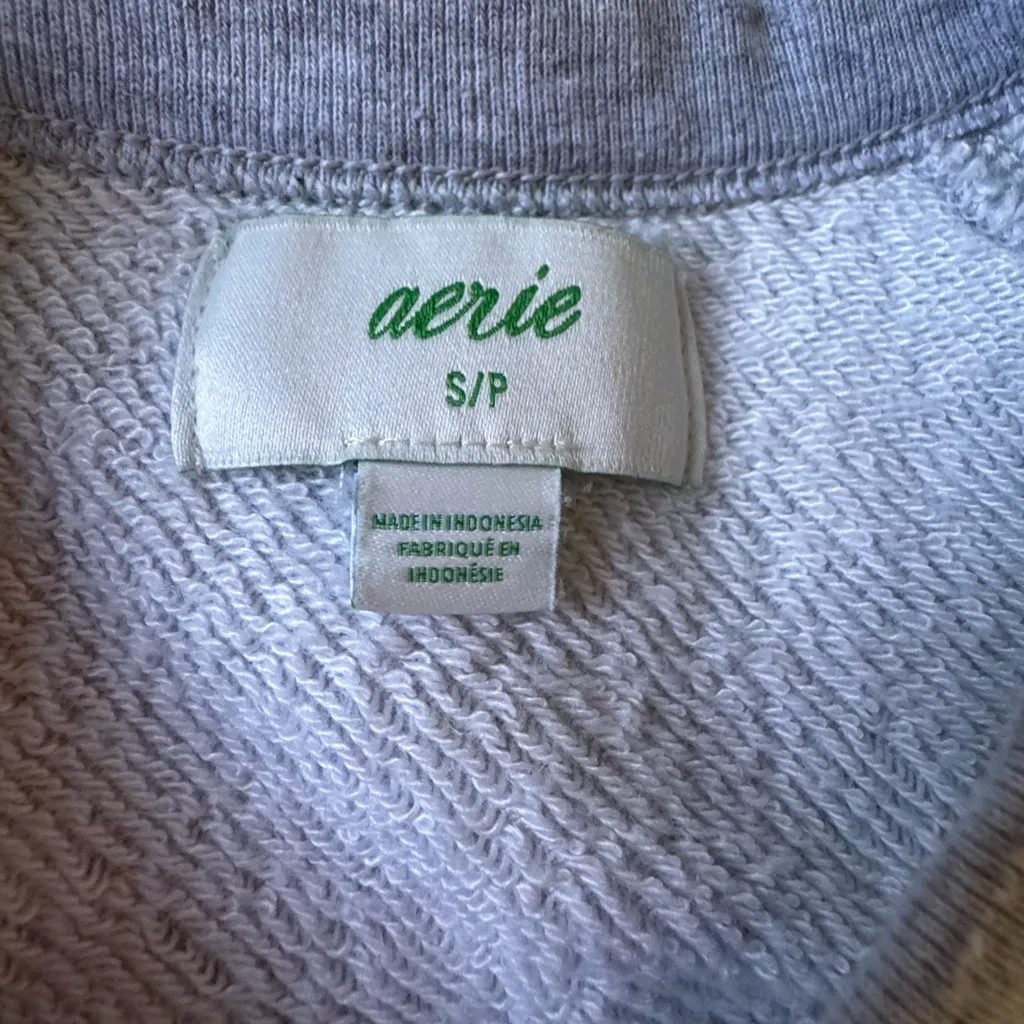 Aerie Size S Distressed Heather Gray Crewneck Sweatshirt - Image 4
