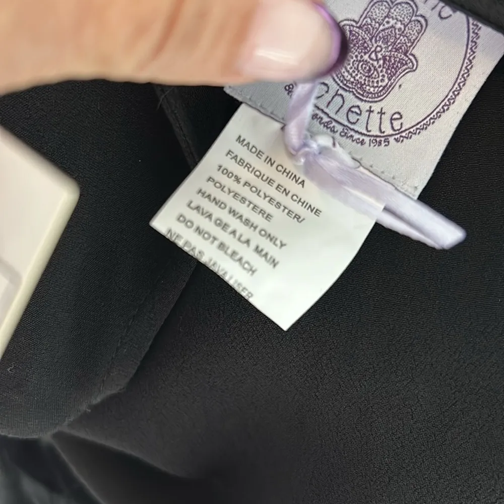 Muche Muchette Black Crepe Velvet Panel Bell Sleeve Dress Size undefined - Image 9