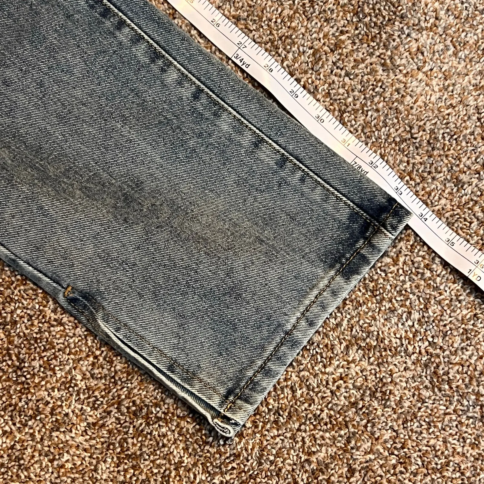 Pretty Little Thing Women Split Hem High Rise Vintage Wash Blue Jeans Size 6 - Image 5