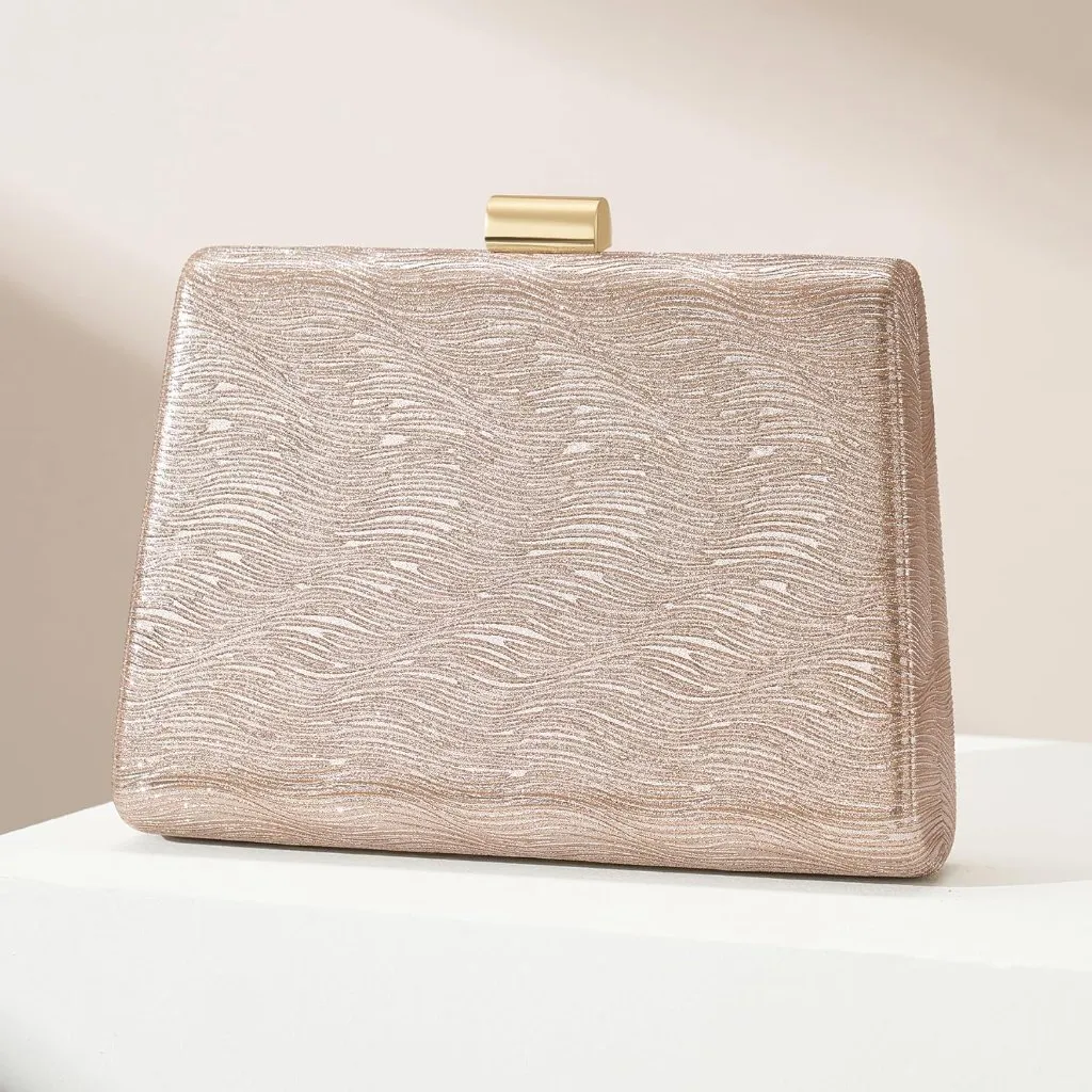 ⚡ Women's Detachable Chain Sparkly Evening Formal Parties Cream Clutch Bag - Image 4