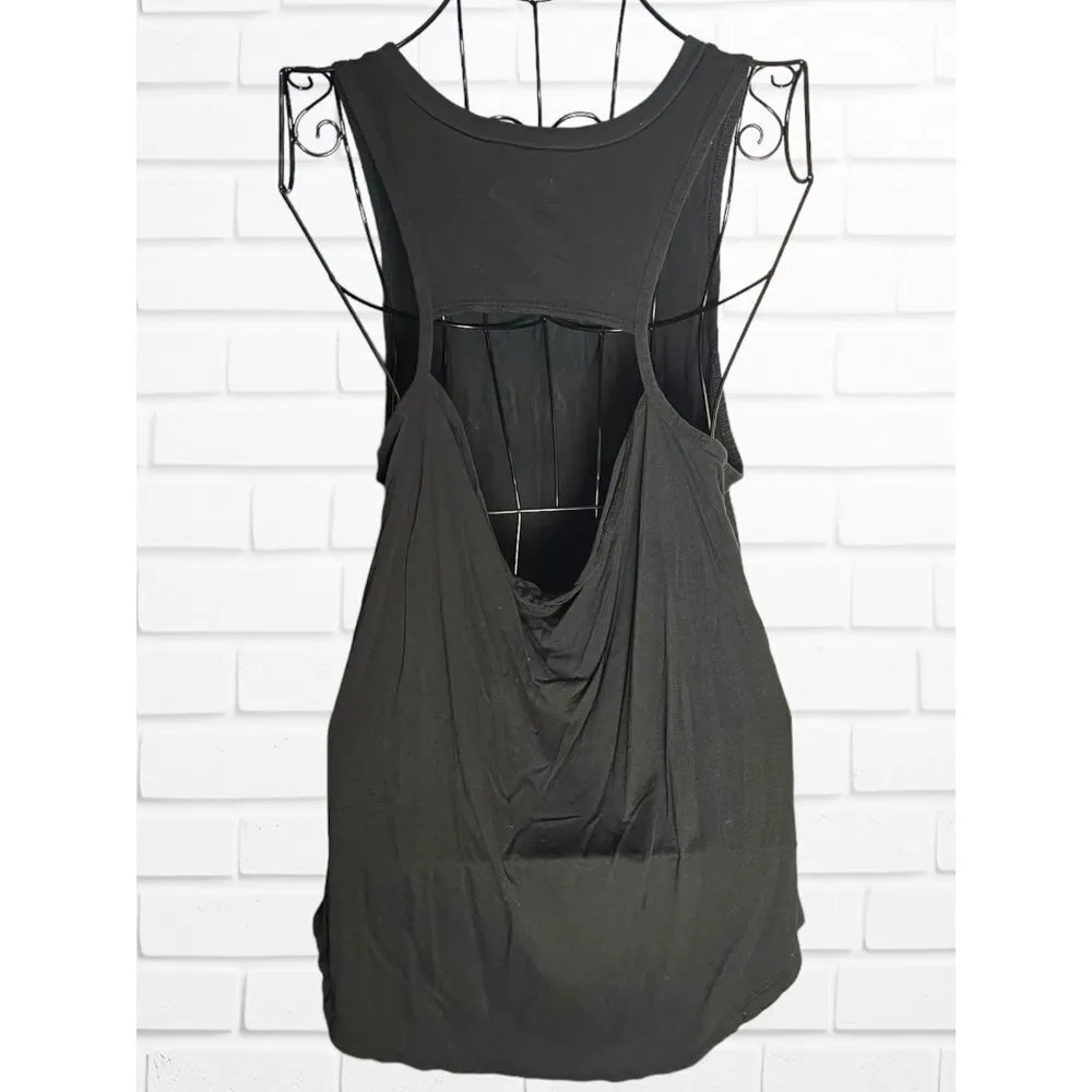 Hollister Womens L Graphic Tank Training For a Movie Marathon Athletic Open Back - Image 2