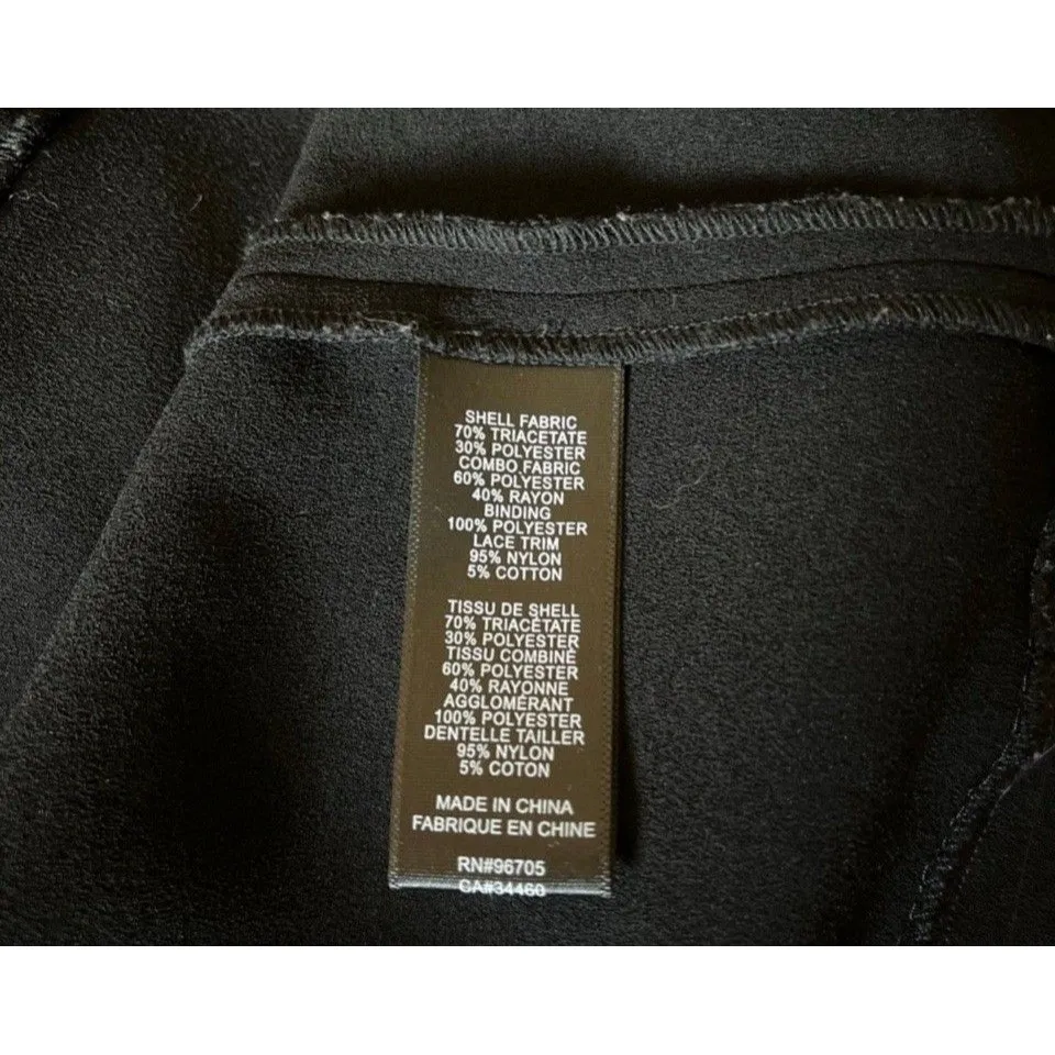 REBECCA TAYLOR Black V-Neck Short Lace Sleeve Fitted Top Blouse 6 - Fits Small - Image 5