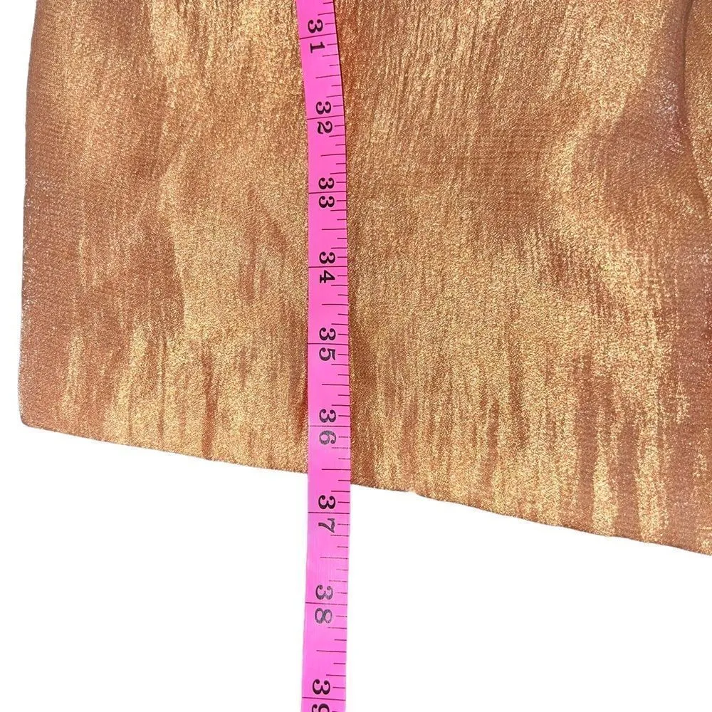 NEW Alexia Admor Y2K Bronze Shimmer Ruffle Mini Dress NWT Size Small - Image 7