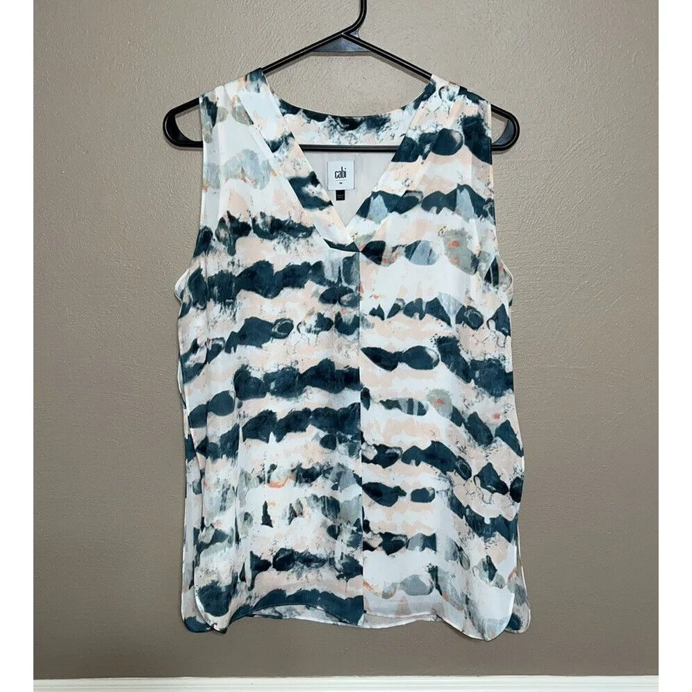 Womens CAbi Gelato Watercolor sleeveless v-neck blouse style 503 careerwear work - Image 2