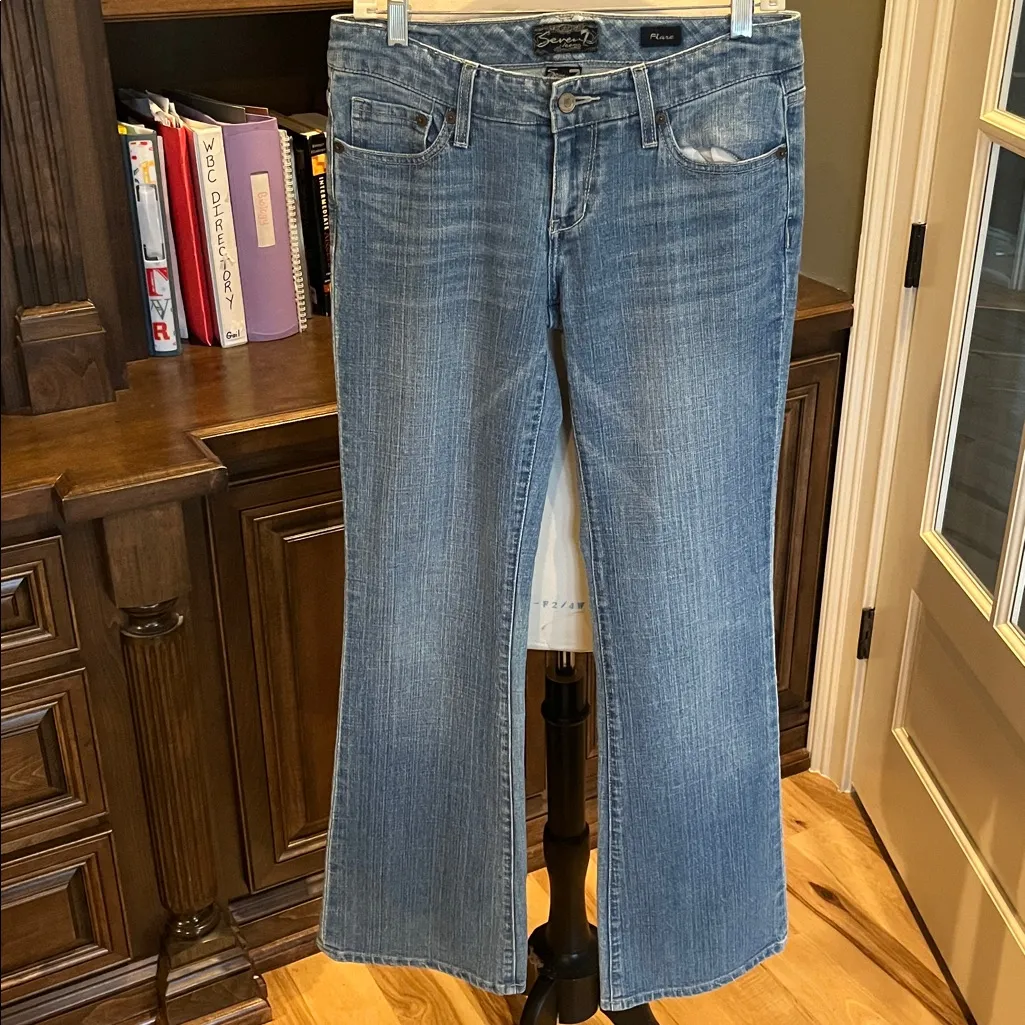 Comfy!  Jeans Flare Seven7 Womens 28 Denim - Image 16