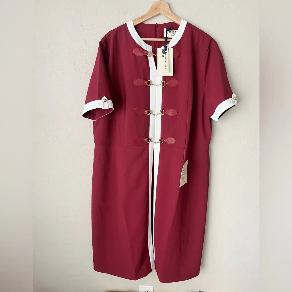 Jessakae grace dress red burgundy white 3X NWT - Image 5