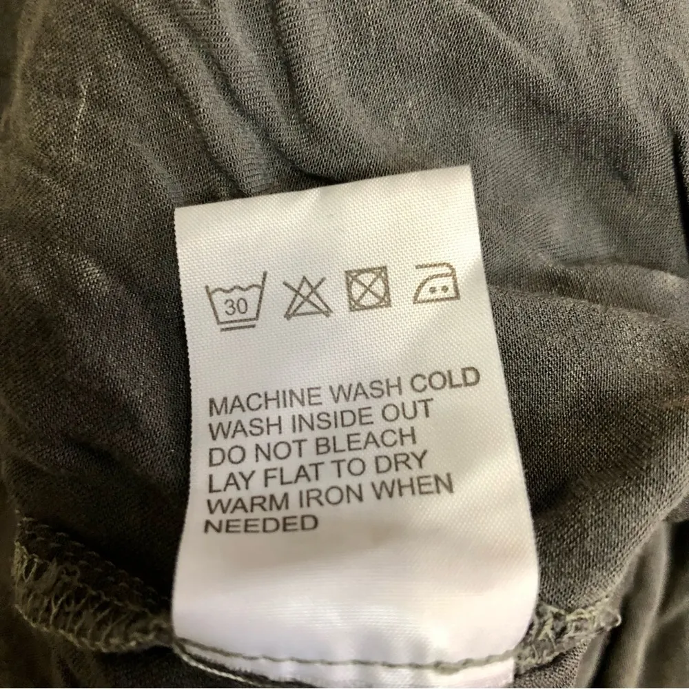 NWOT Chaser Grey Cropped Lightweight Pants Tie Dye Heirloom Lace Up Braided Sz M - Image 13