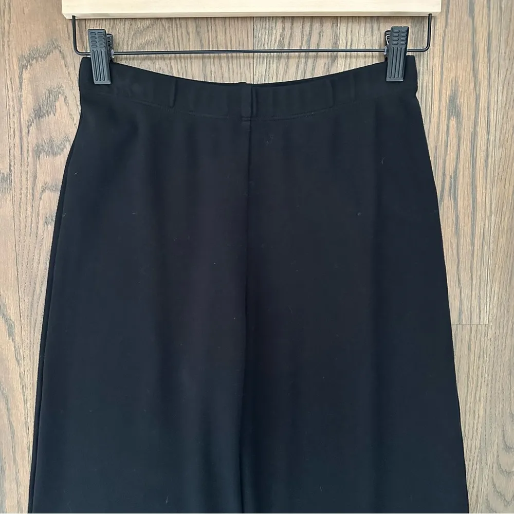 Leset Rio High Waist Wide Leg Stretch Ponte Knit Pants in Black Size Medium - Image 3