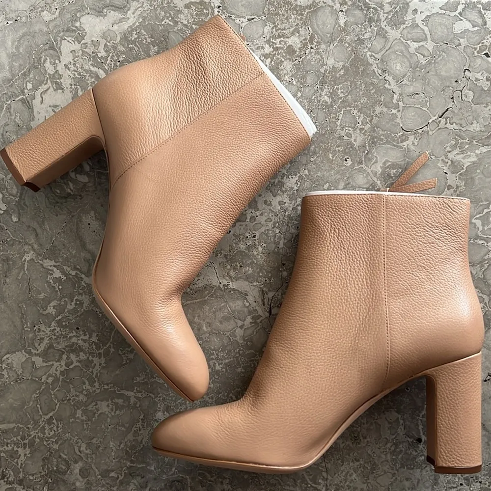 Kate Spade Knott Zip Booties, Light Fawn Pebble Calf Leather Size 11 New in Box - Image 7