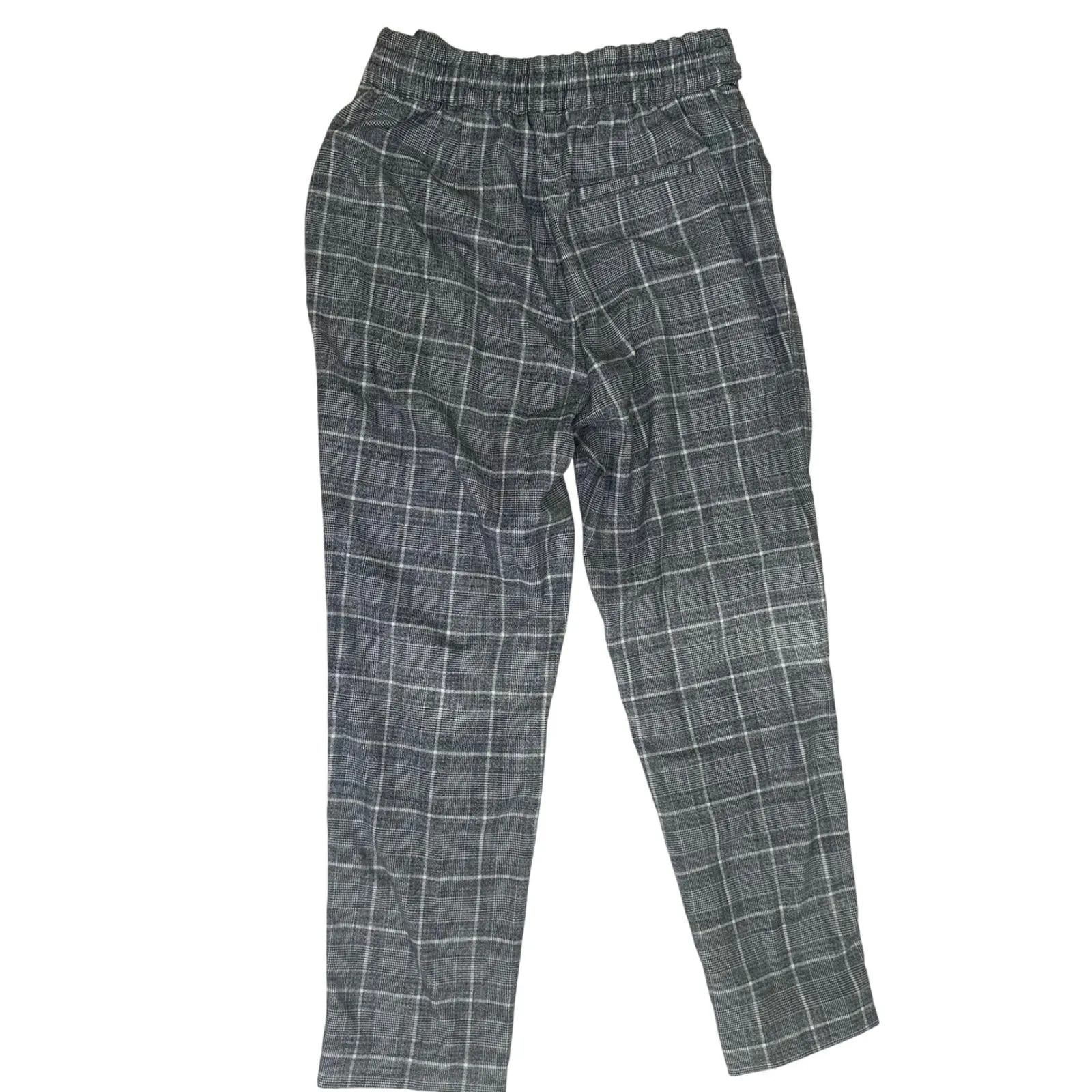 Gap women cropped plaid belted tie front office work pants trousers black gray 8 - Image 3