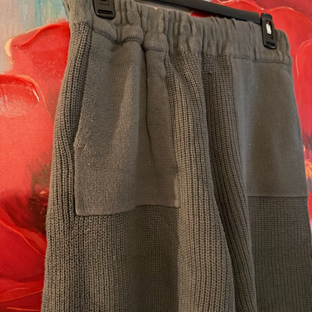 FP Free People BEACH Sweater Pants Crop GREY Size S Small - Image 2