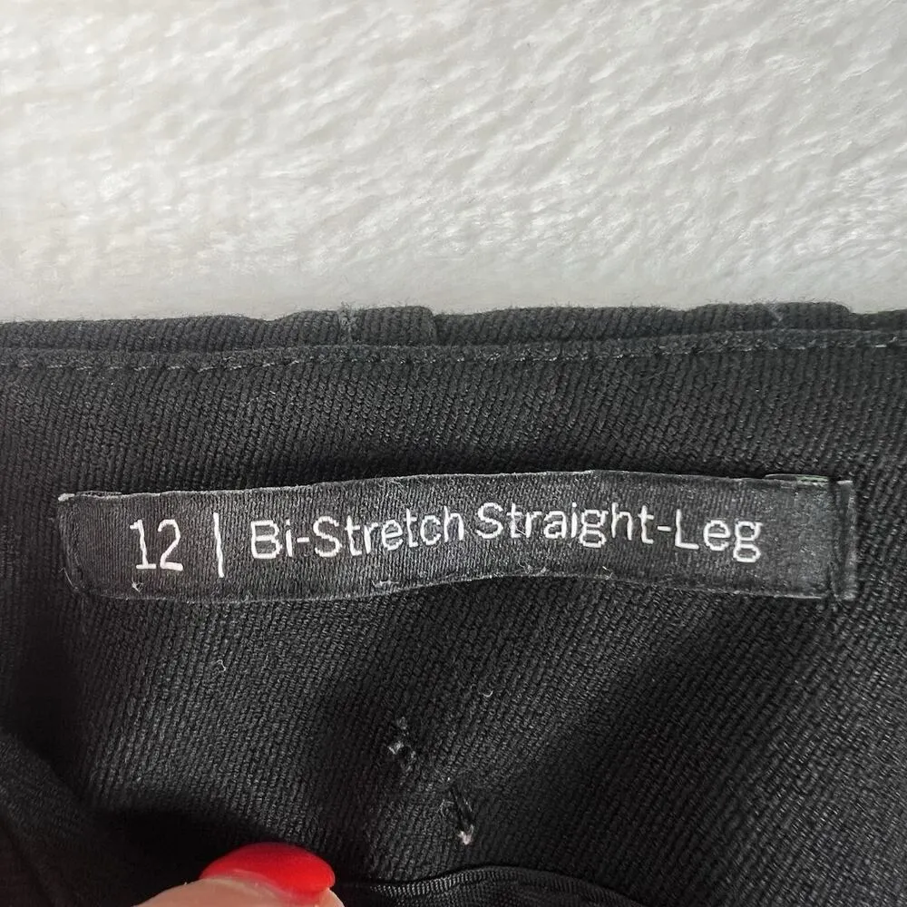 Talbots Size 12 Refined Bi-Stretch Tailored Straight Leg Pants Black Sliming - Image 5