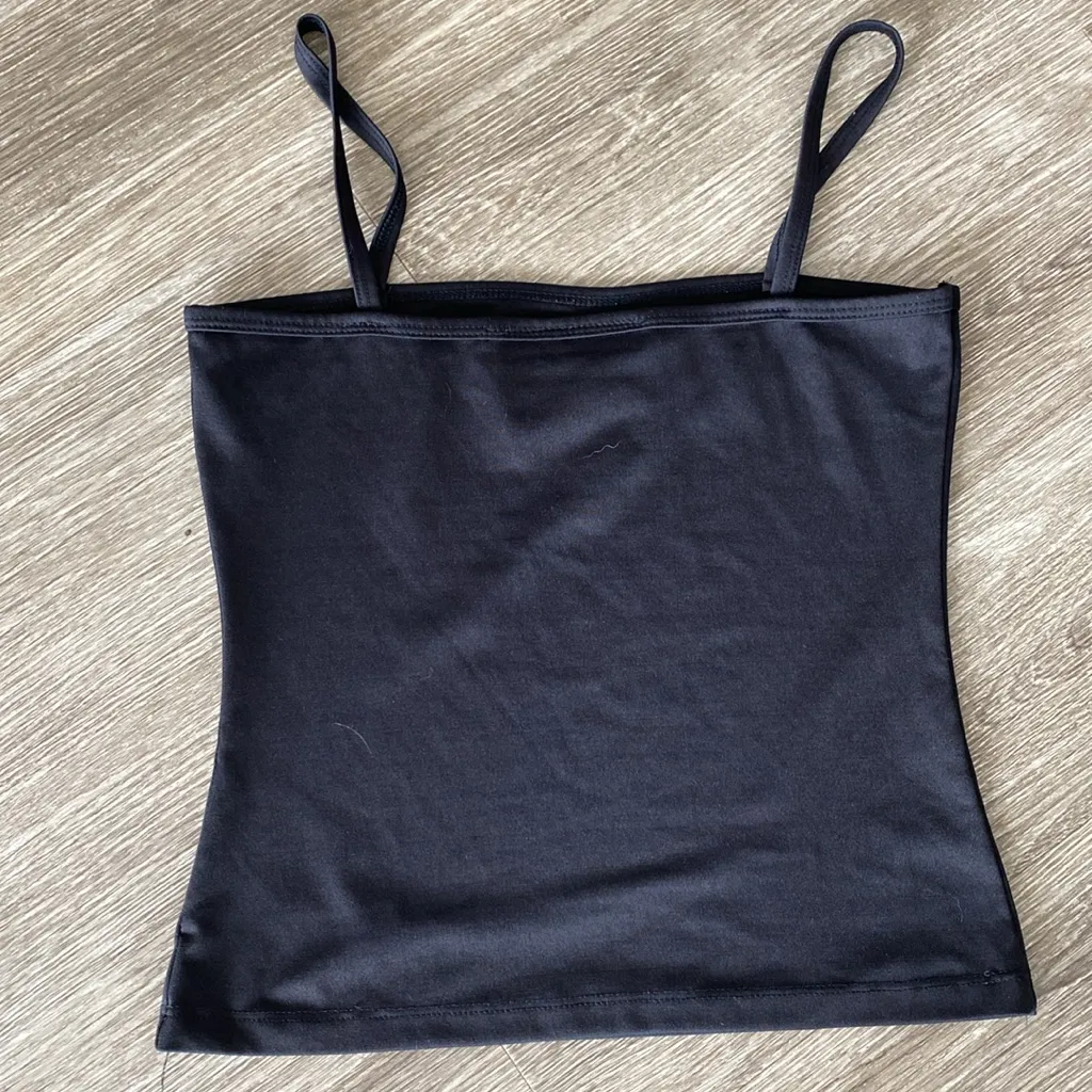 Y2K necessary objects butterfly embroidered cami tank top black small - Image 3