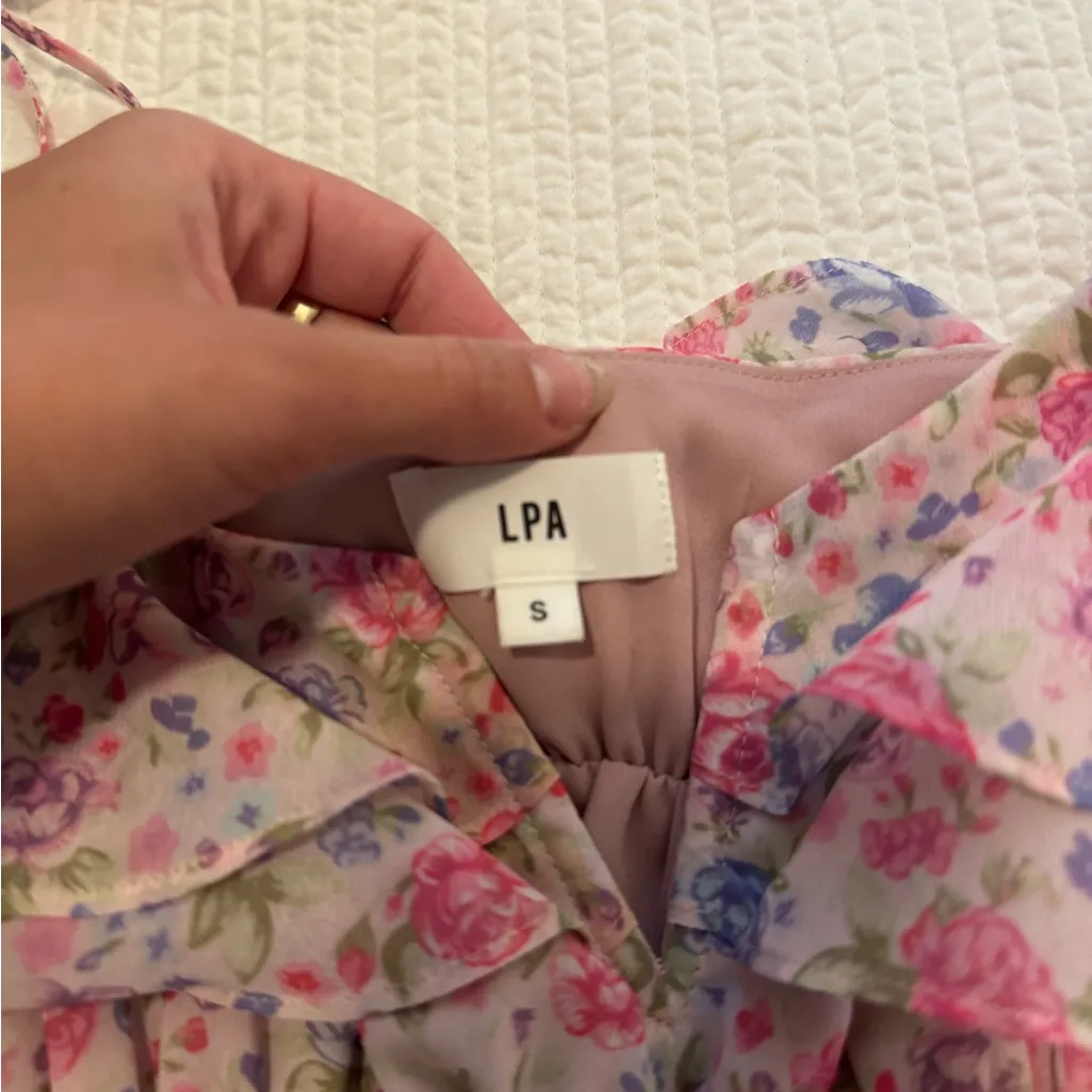 LPA Pink Floral Ruffle Blouse - Image 5