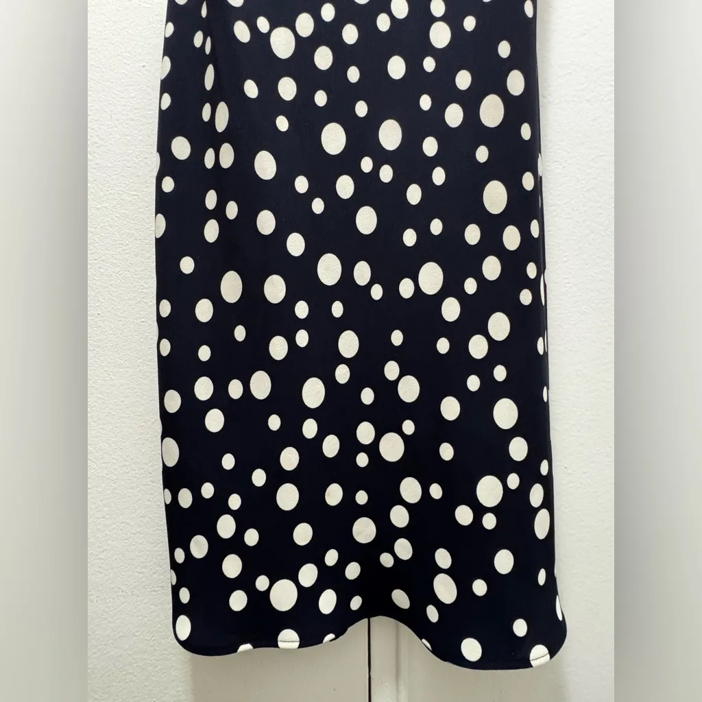 Vintage 90s SL Fashions Polka Dot Navy Fairy Dress 8P Blue - Image 3