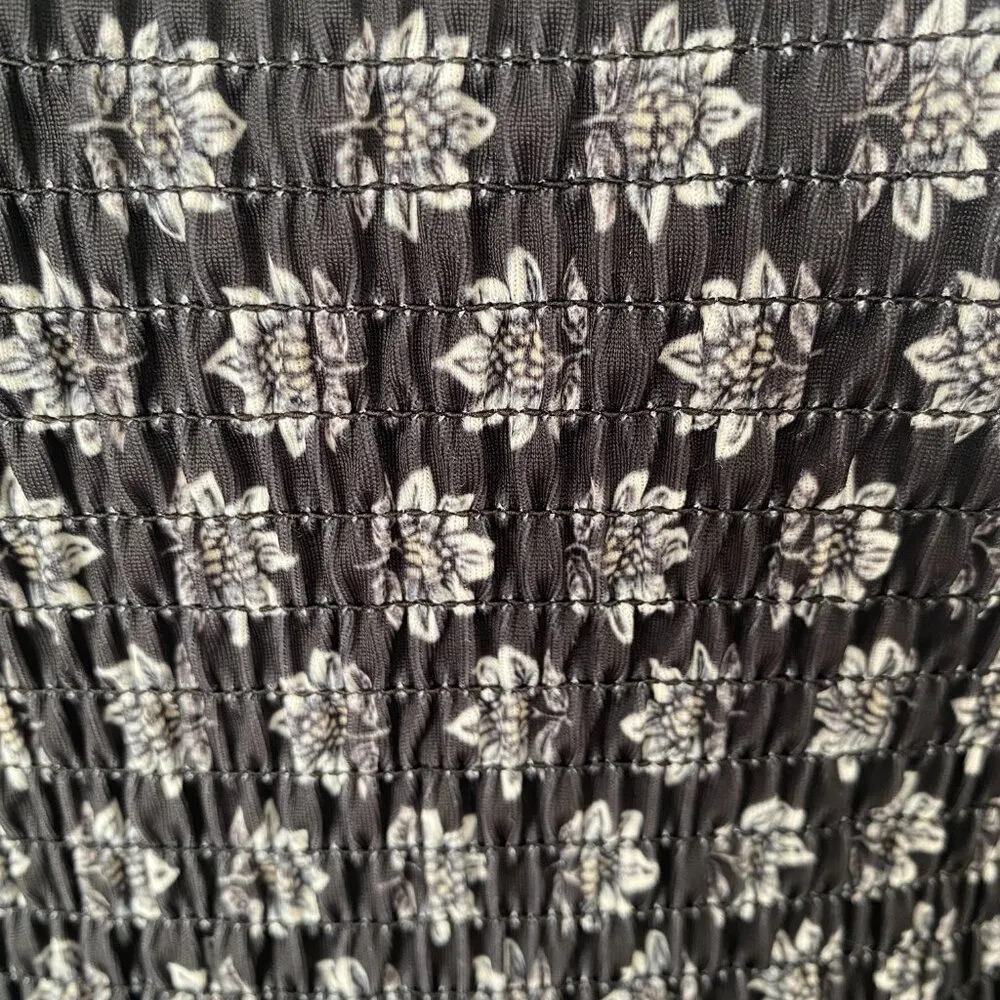 black floral one piece swimsuit adjustable straps summer swimwear - Image 7