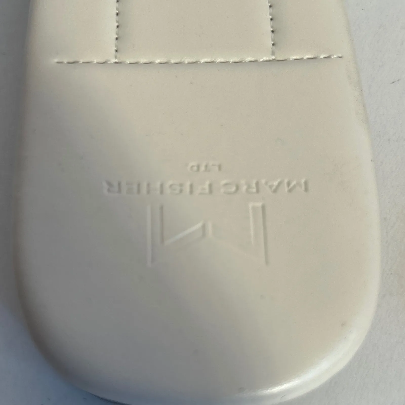 Marc Fisher LTD Mlmarlon Woven Knot Slide Sandals Cream Leather Square Toe 9M Size 9 - Image 4