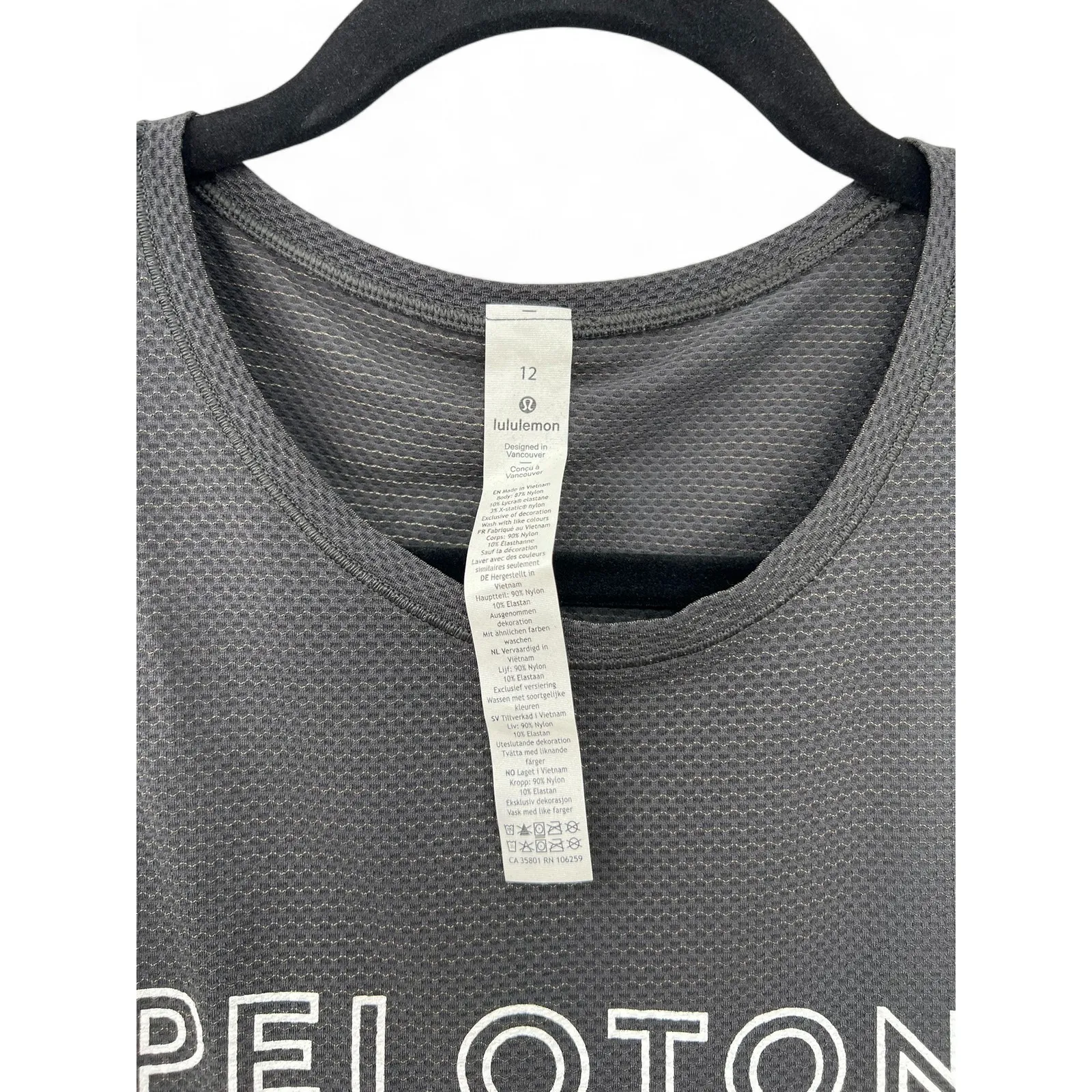 Peloton X Lululemon 12 Sleeveless Top Tank Logo Activewear Workout Shirt Women Gray - Image 6