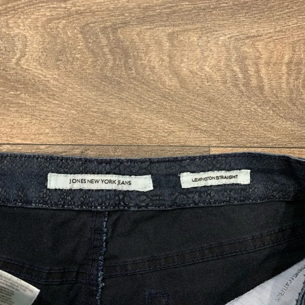 Jones New York Lexington Straight Leg Denim Jeans Size 10 Subtle Stretch Midrise - Image 2