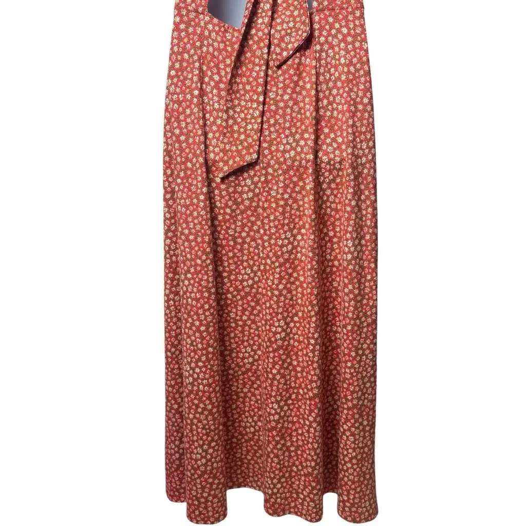 Free People Lorelai Dress Floral Tie Back Midi Sleeveless Fairy Cottagecore L - Image 8