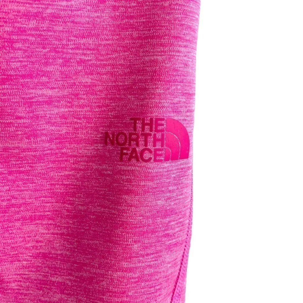 The North Face Fitted High Rise Crop Leggings‎ Ribbed Waistband Heather Pink, S - Image 9